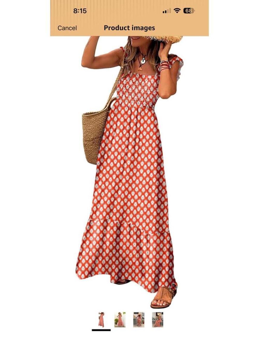 Lolong Women's Sleeveless Summer Maxi Dress with Ruffle Hem